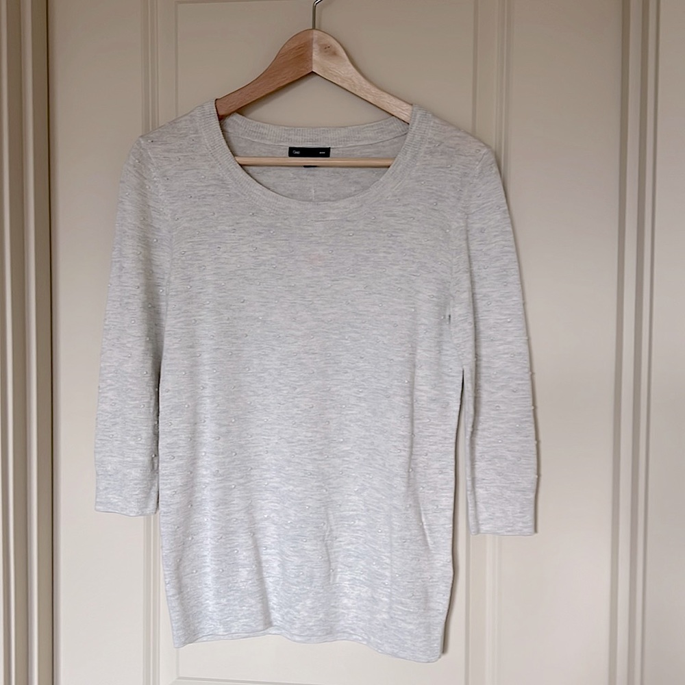 Gap Oatmeal XS 3/4 Sleeve Top
